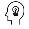 Icon image of a head with a lightbulb