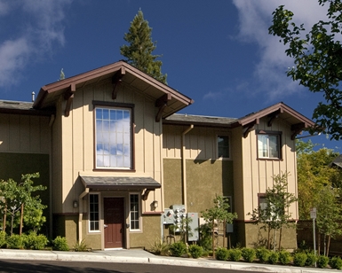 A front view of Toussin Place, an affordable housing complex in Marin.