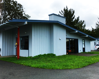 A front view of the Tomales Fire Station.