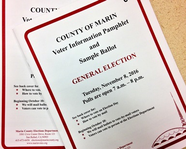 A close-up view of an election pamphlet.