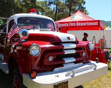 Marin County Fire's classic truck from the 1950s on display at the County Fair.