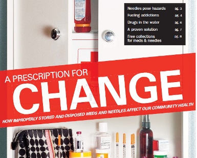 A screen grab of the cover of the Prescription for Change newspaper insert