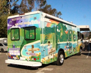 An exterior view of the new Learning Bus.