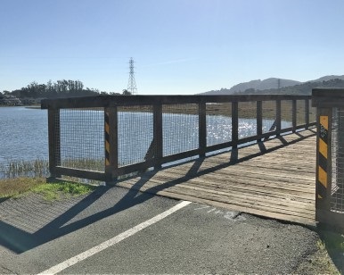 A view of a bridge on the Mill Valley/Sausalito Multiuse Pathway that will have its boards replaced.