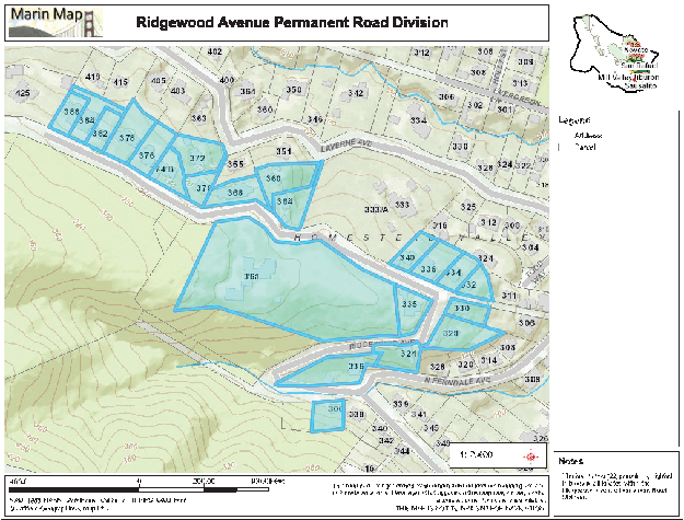 Map Showing the Parcels in the Ridgewood Permanent Road Division
