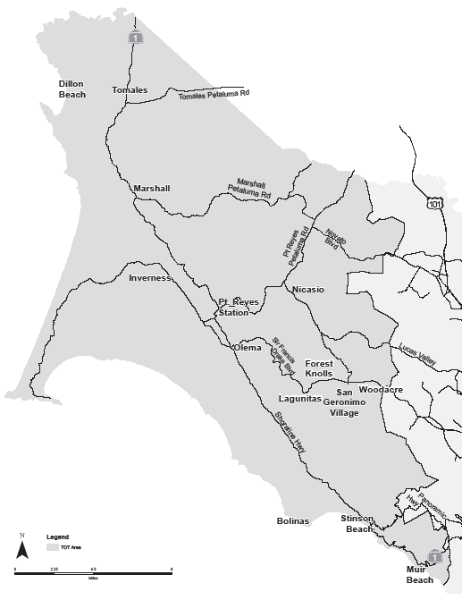 West Marin Transient Occupancy Tax Area Map