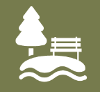environmental preservation icon, tree and bench