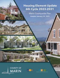 2023-2031 Marin County Housing Element cover page depicting recent affordable housing projects in the County.