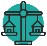 icon of a scale balancing two houses