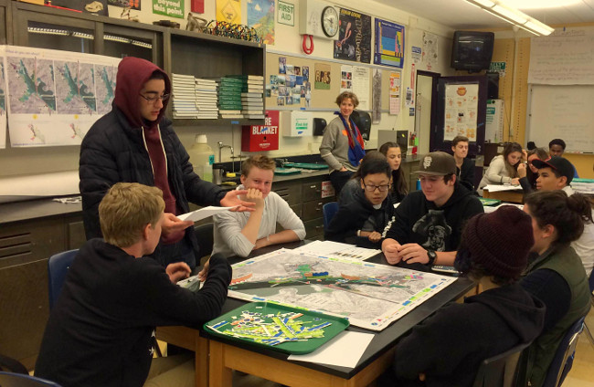 Tamalpais High School students play Game of Floods