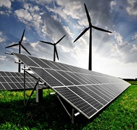 Image of windmills and solar panels