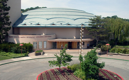 Marin Veterans' Memorial Auditorium entrance. Follow the link to see more photos (JavaScript required to view the image gallery)