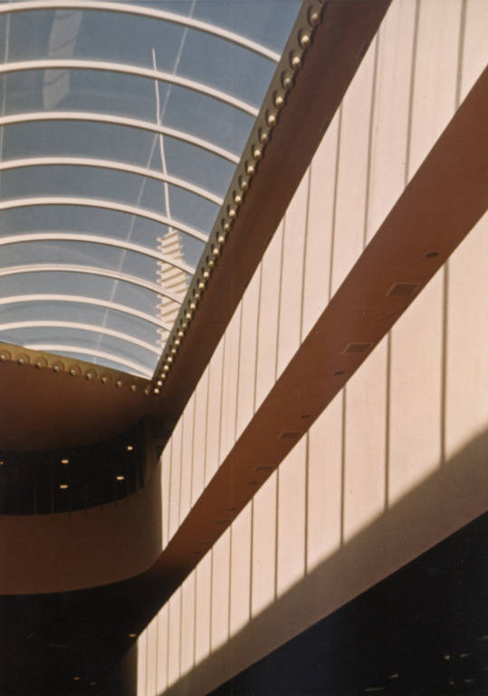 Interior view of the skylights in the Administration Building, Marin County Civic Center
