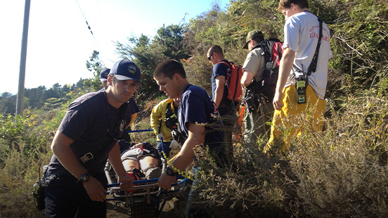 EMS rescue of an injured hiker