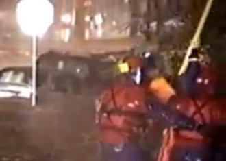 Water rescue during the San Anselmo flood.