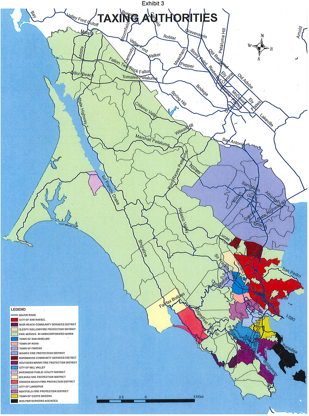 Map of the Taxing Authorities in Marin County