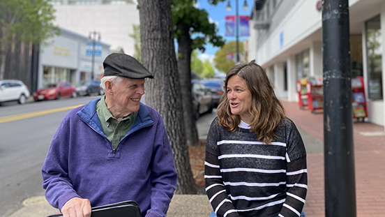 Supervisor  Mary Sackett meets with constituent.