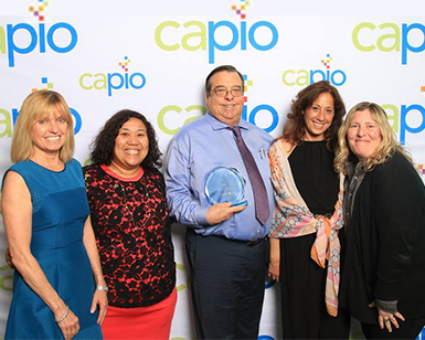 Five members of the RxSafe Marin coalition pose with their CAPIO award.