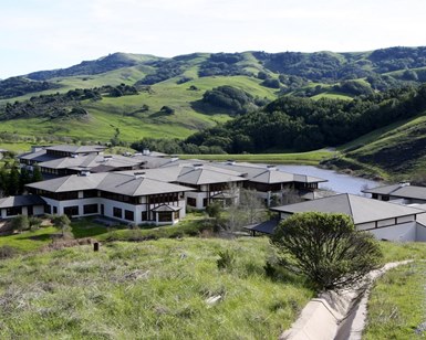 A downhill view of Big Rock Ranch, a complex in Nicasio owned by George Lucas.