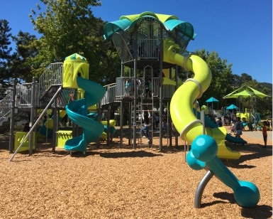 This playground structure at Pickleweed Park in San Rafael was purchased through federal grant funds.