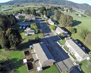 An aerial view of the former U.S. Coast Guard facility in Point Reyes Station.