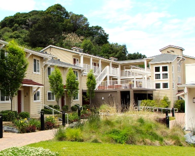 An exterior photo of an apartment complex in Southern Marin.