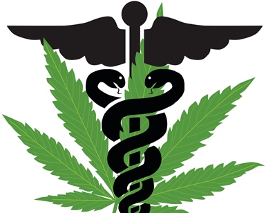 Medical cannabis logo with marijuana leaf