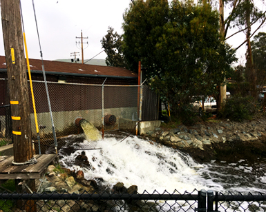 A view of the water pump at the Cove shopping center in Tiburon.