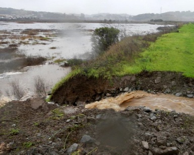 An intentional breach in the Novato levee was made on December 11, 2014, to prevent emergencies in the downtown area.
