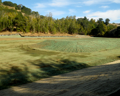 A view of the flood basin near Fairfax showing excavation progress.