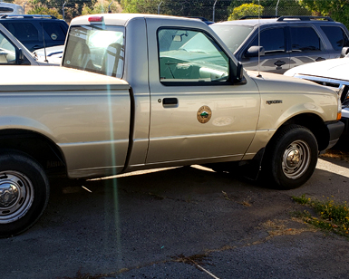 A view of a Ford Ranger pickup truck 