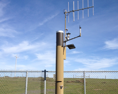 A weather gauge in Dillon Beach.