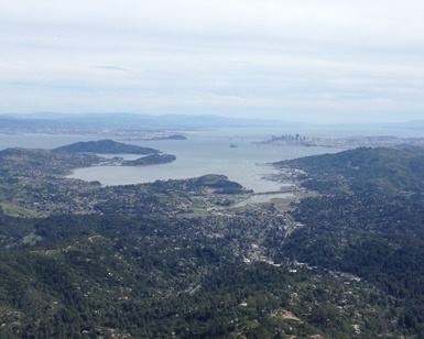A view of the Tiburon peninsula and the bay, taken from a Fire Detection Camera on top of Mt. Tamalpais