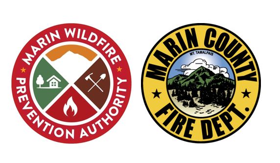 Marin Wildfire Prevention Authority logo next to Marin County Fire Department logo