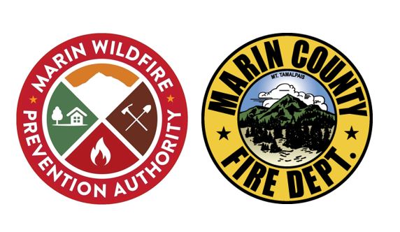 Marin Wildfire Prevention Authority logo next to Marin County Fire Department logo