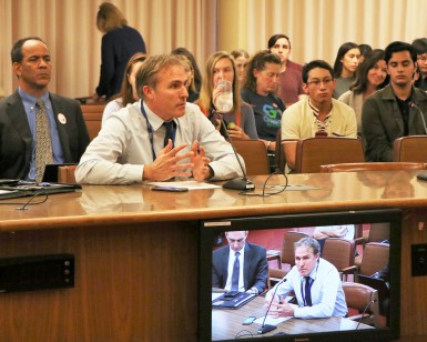 Dr. Matt Willis, Marin County's Public Health Officer, speaks to the Board of Supervisors about the flavored tobacco ban on November 6, 2018.