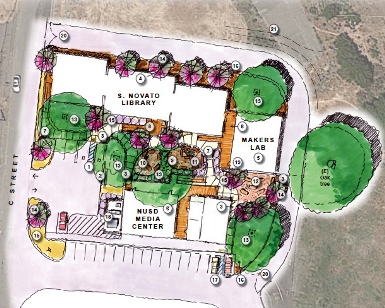 An overhead view of an architectural drawing of the proposed School Community Library at Hamilton