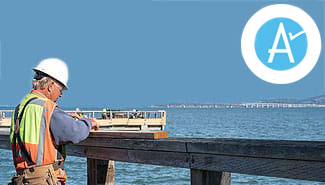 Man working on McNears pier