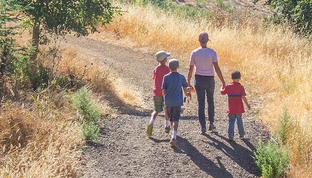 Family hiking