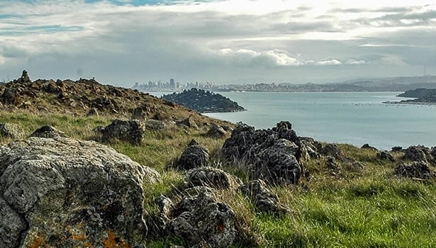 Rock outcroppings overlooking the Bay