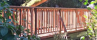 Completed new wooden footbridge