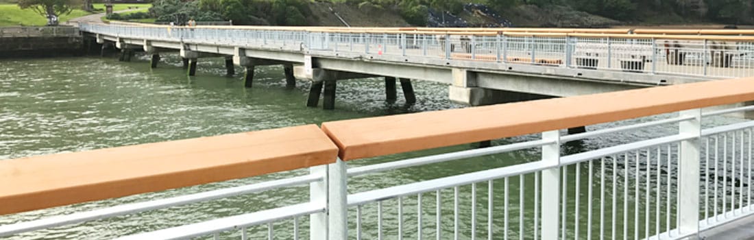 New steel railings on Paradise Beach pier
