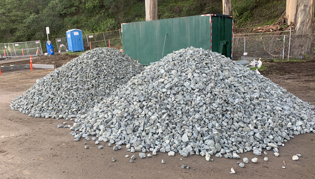 Gravel piles at McNears