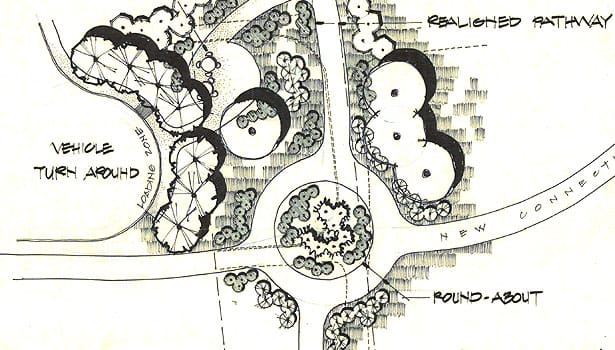 Landscape architecture drawing of the roundabout