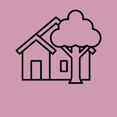 icon displaying a tree in front of a house